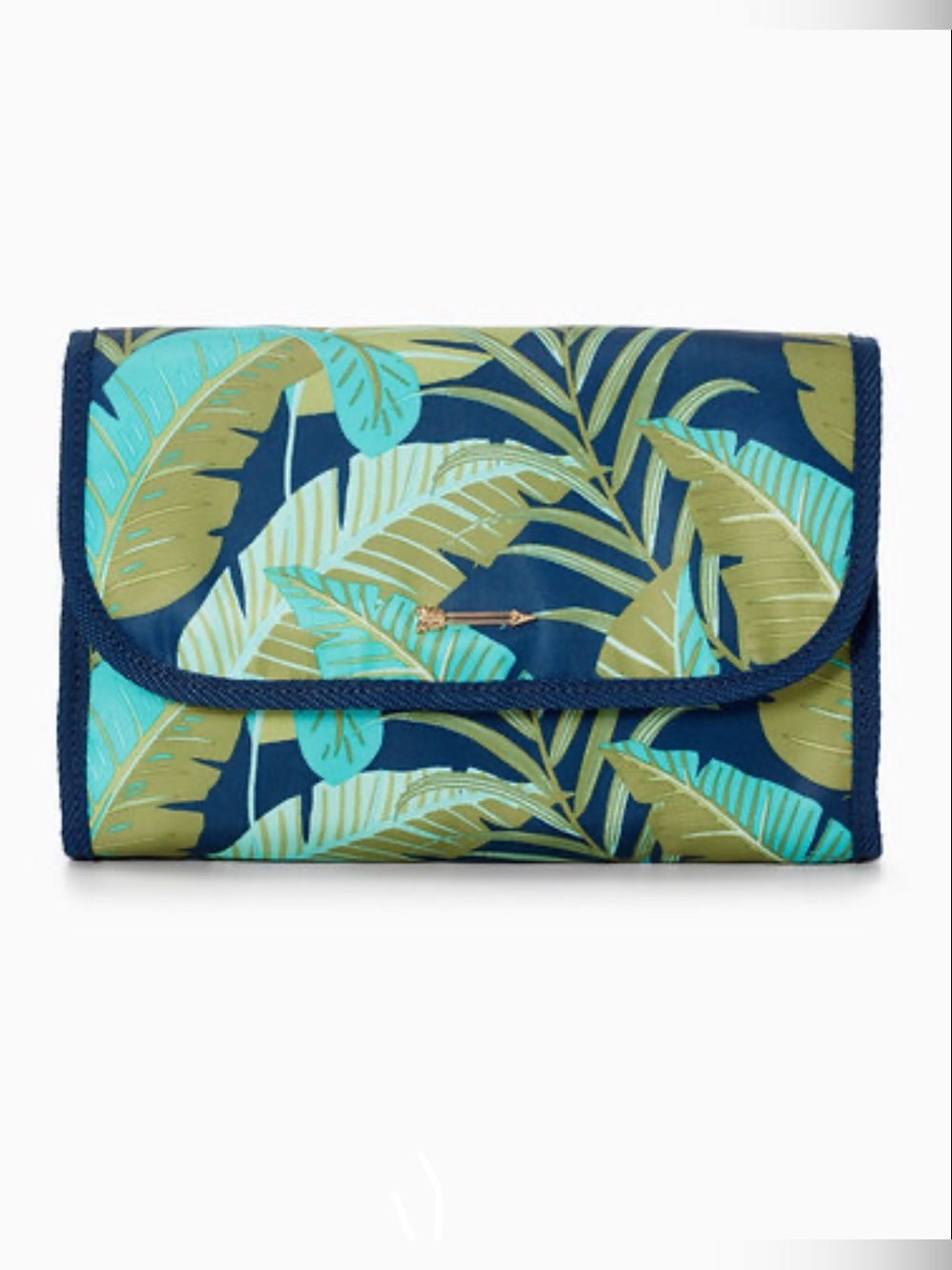 Stella & Dot “Hang On” Travel Bag in botanical print, folding cosmetic case GUC